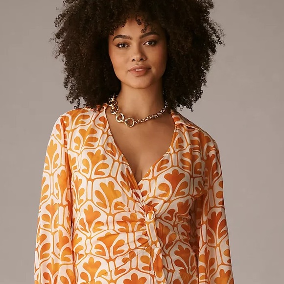 Anthropologie Maeve Printed Wrap Shirt Dress - Picture 7 of 16